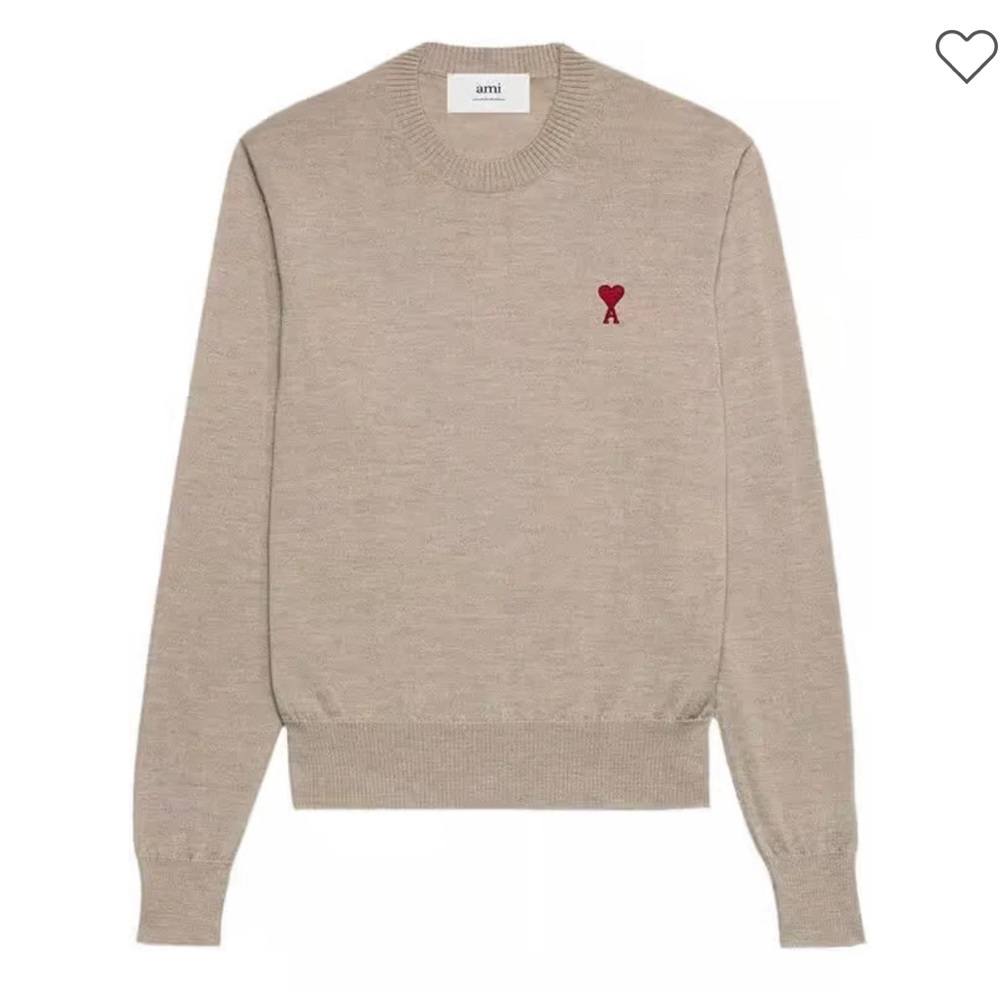 AMI Crewneck Logo Embroidered Knitted jumper